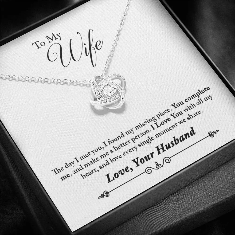 You complete me-Love Knot Necklace for Wife