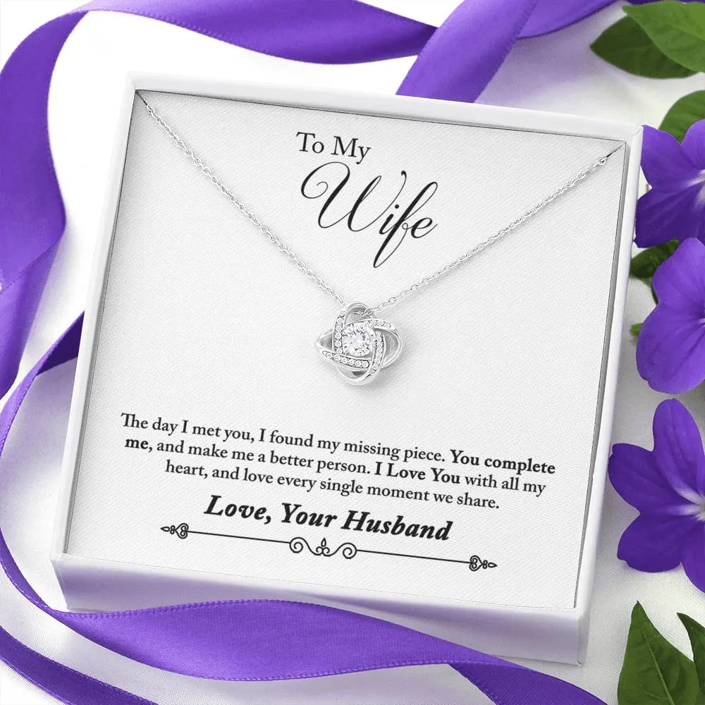 You complete me-Love Knot Necklace for Wife