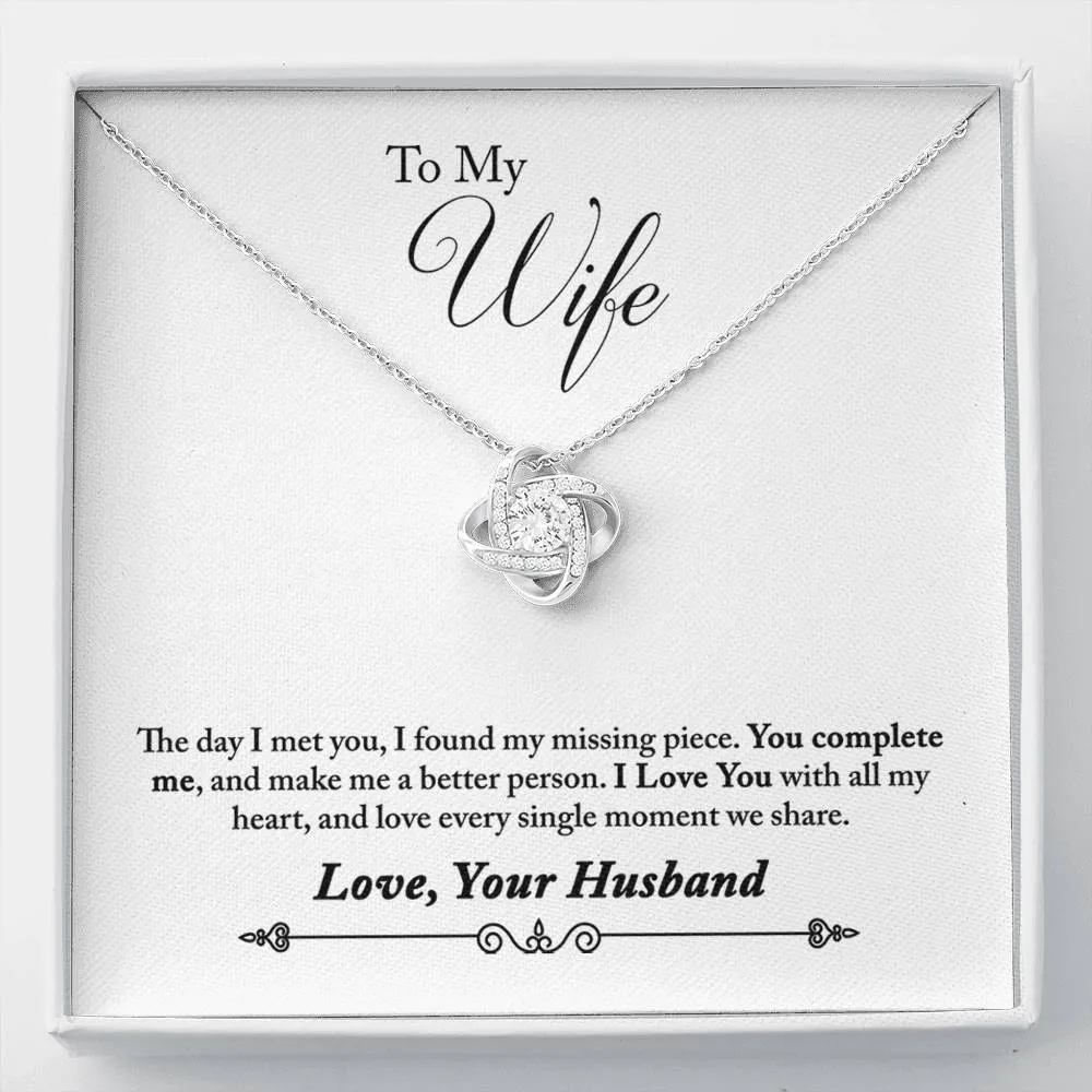 You complete me-Love Knot Necklace for Wife