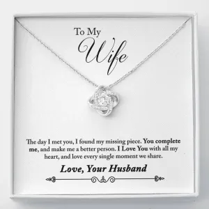 You complete me-Love Knot Necklace for Wife