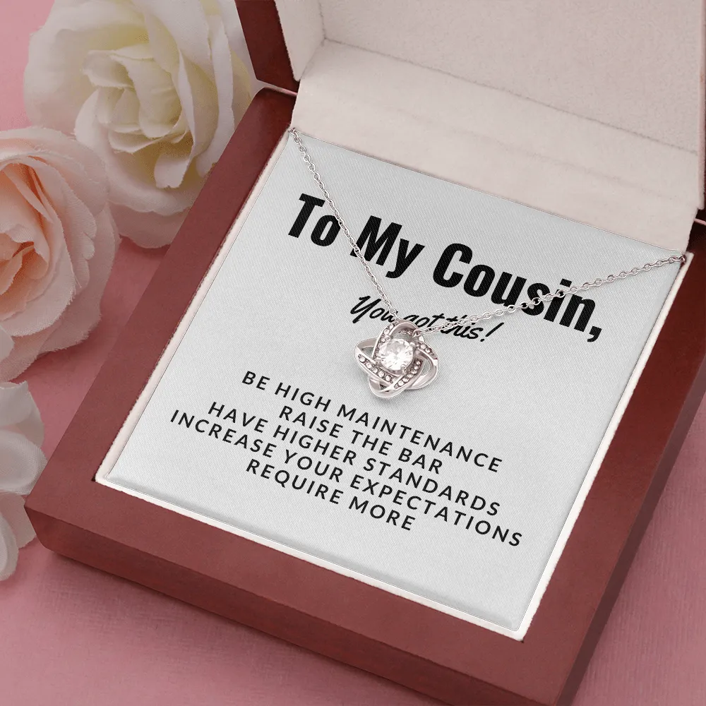 You got this-Love Knot Necklace for Cousin