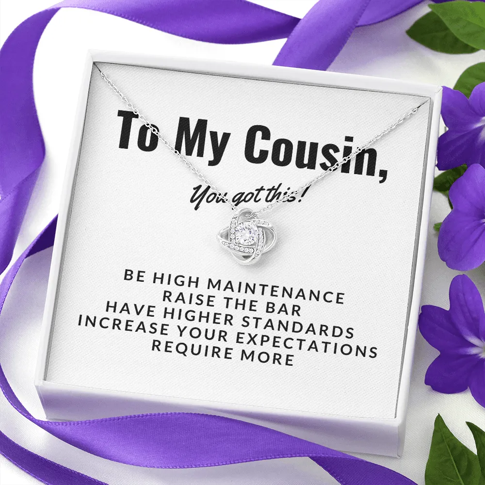 You got this-Love Knot Necklace for Cousin
