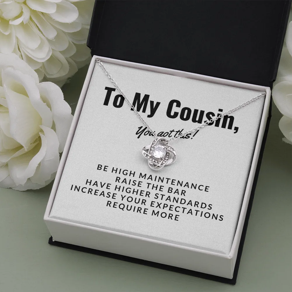 You got this-Love Knot Necklace for Cousin