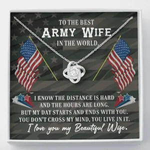 You live in my mind-Love Knot Necklace for Army Wife