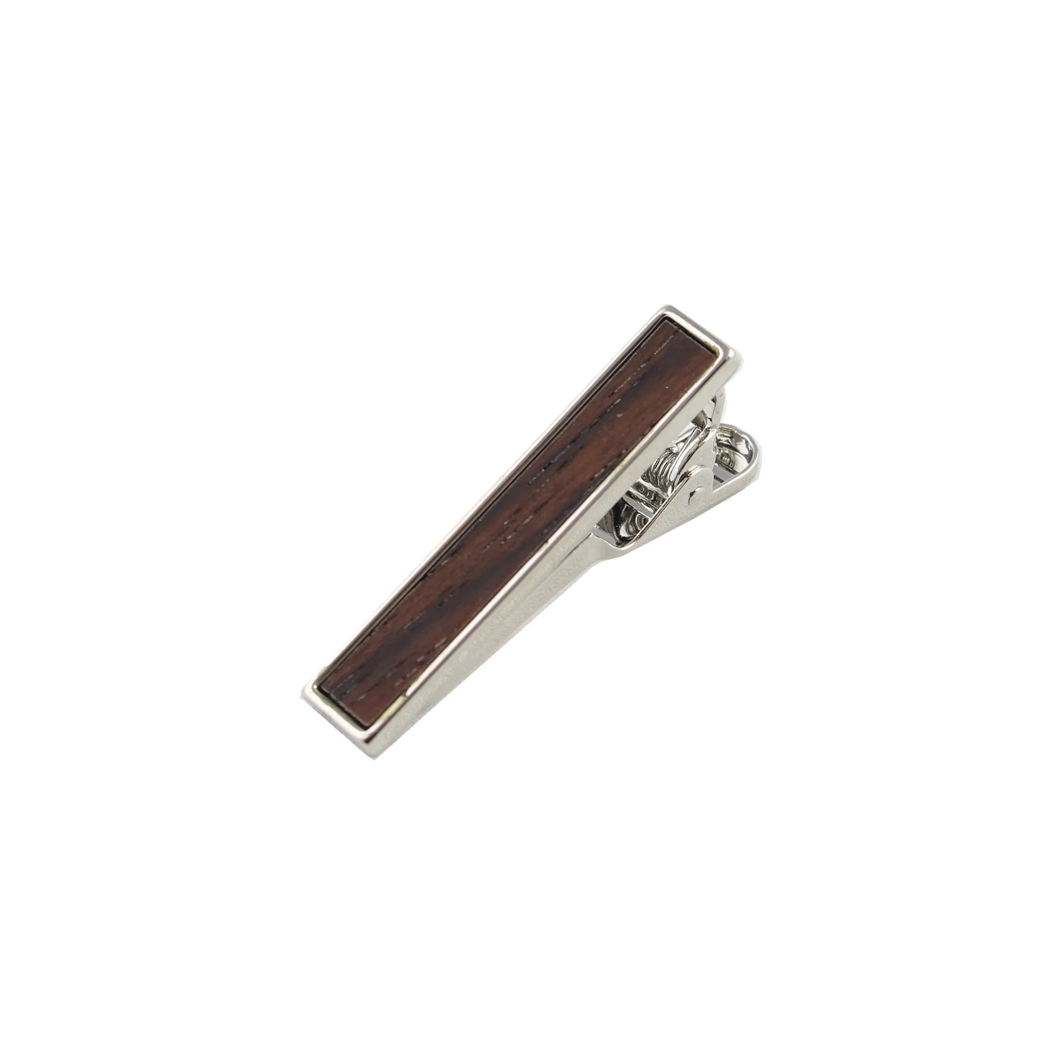 Zebra Wooden Inlay-Silver Tie Bar
